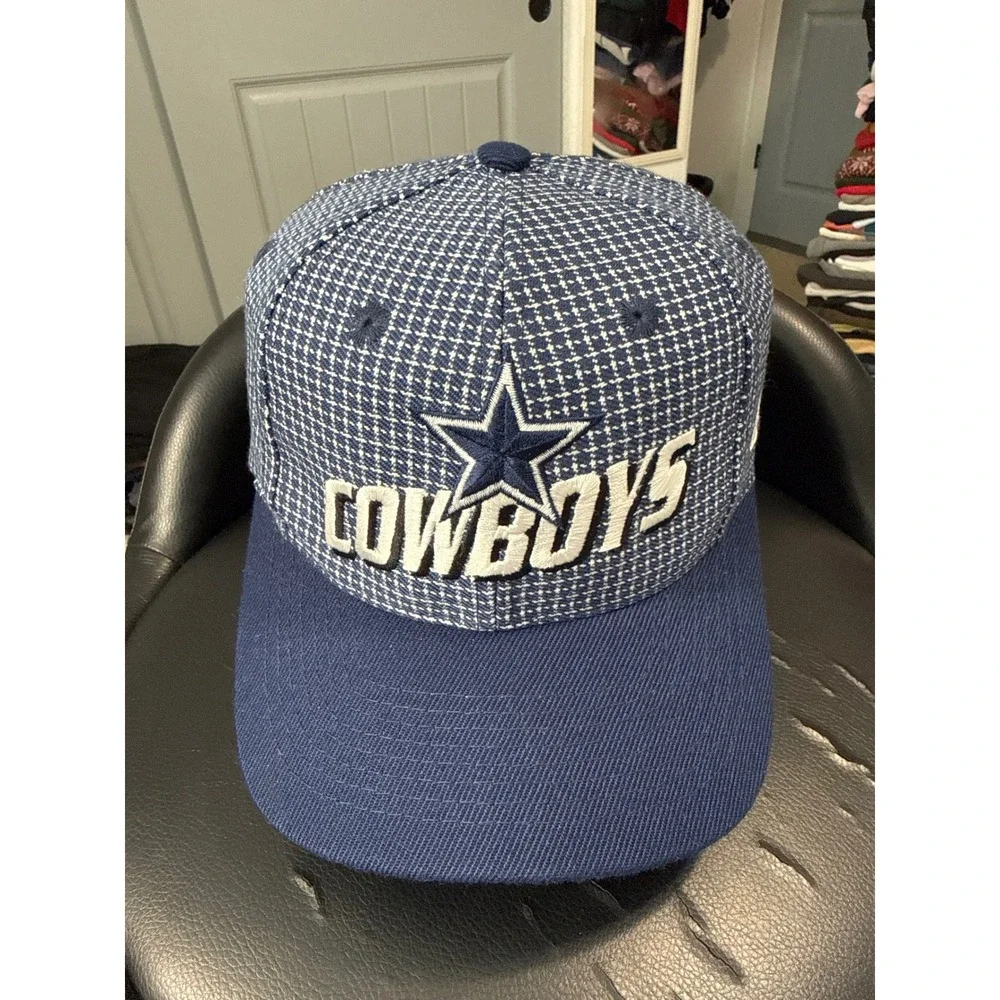 Vintage Dallas Cowboys Logo Athletics NFL Pro Line Snapback Hat Blue White